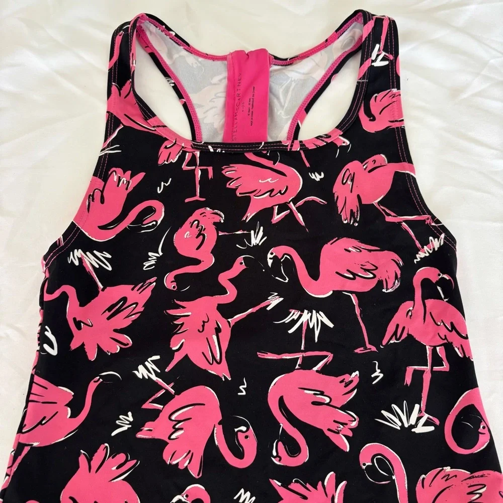 Stella McCartney Kids One Piece‎ Swimsuit Flamingoes Back Zipper Pink Size 10